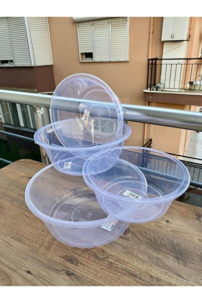 incirop Plastik Şeffaf Badya 4'lü Bulaşık Leğeni