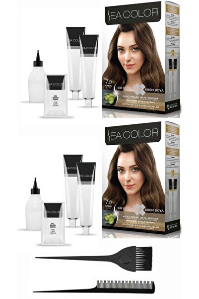 Sea Color Bir Kutuda 2 Boyama X2 Adet 7.0 Kumral+tarak-fırça