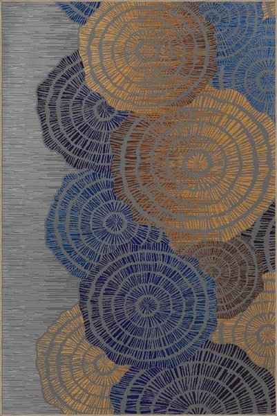 Rugs Modern Halı سجادة منسوجة حديثة باللون البني والأزرق قابلة للغسل miravip9057