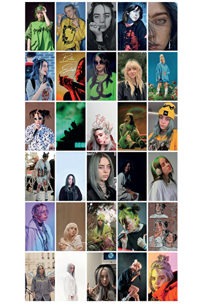 smartman Billie Eilish Duvar Posteri Kolaj Seti 30'lu Duvar Posteri Seti Oda Dekoru Poster Seti