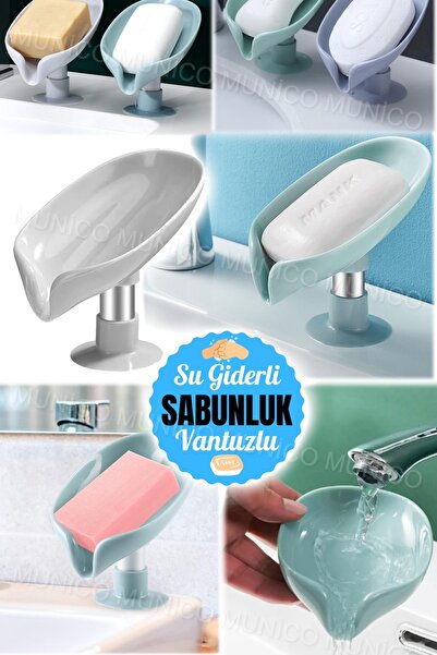 Leaf Shaped Soap Tray Countertop Soap Box Vertical Suction Cup Laundry Soap Dish Storage Tray