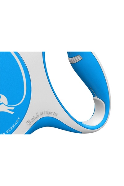 Flexi New Comfortable M Size Strip Collar - 5 Meters Automatic Strip Dog Extension - Max 25kg