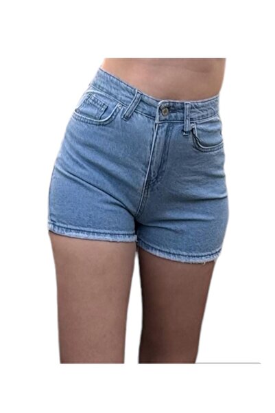 NEXUS Kadın Mavi Yüksek Bel Kot Şort