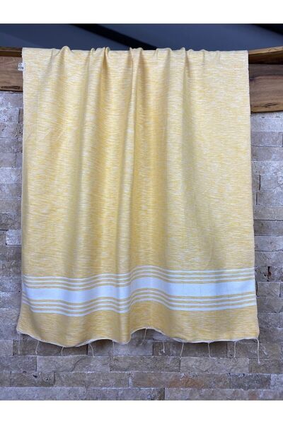 bohemian buldan Hand-Woven Cotton Yellow 90x190 Beach Sauna Peshtemal