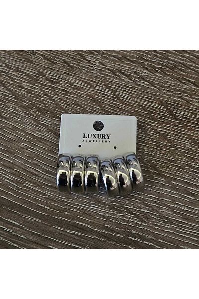 misstakıjewerly 3-PIECE HOOP STEEL EARRING