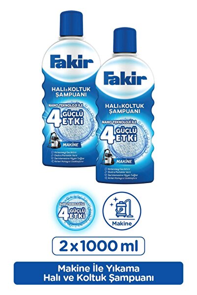 Fakir Halı Şampuanı (makineler Için) 1000 Ml X 2 Adet