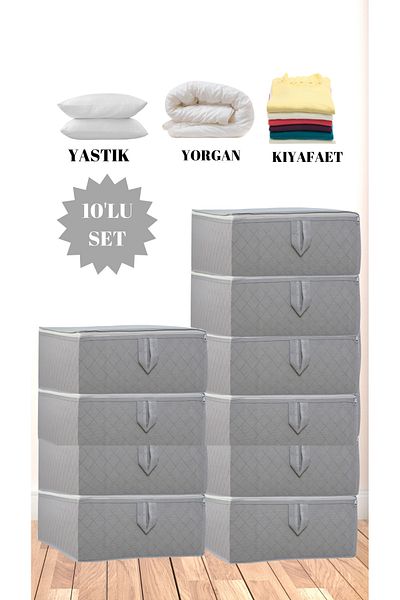 YELLOW STARY HOME DECOR Set of 10 - Sofa Bed and Base Type Pillow Quilt Storage Hürku-Under Base Organizer 65x45x22 cm