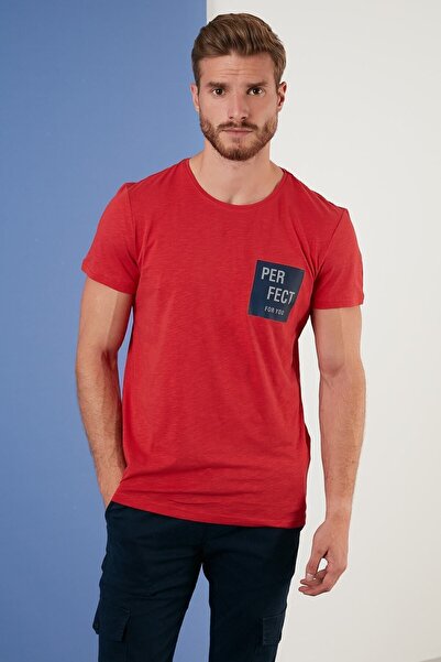 Buratti Baskılı Bisiklet Yaka % 100 Pamuk T Shirt Erkek T Shirt 5902349