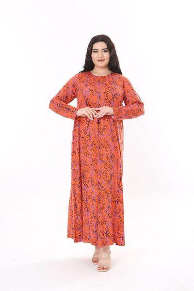 mezura tekstil Plus Size Viscose Combed Cotton - Maxi Dress Suitable for Hijab