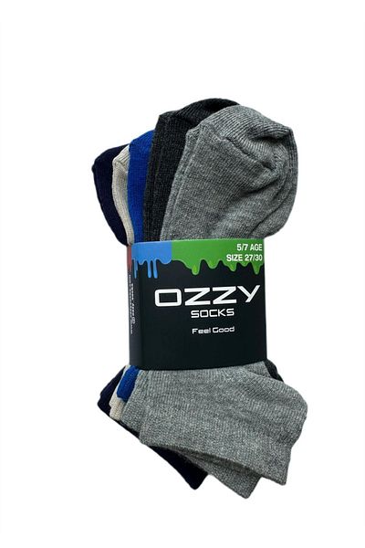 Ozzy Socks Boy's Cotton Booties Socks - 5 Pairs Mixed Color