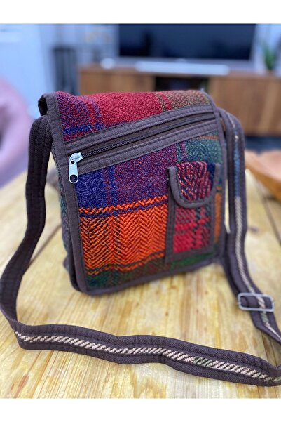 Bohemian Iran Işi El Yapımı Turuncu Günlük Bohem Postacı Kilim Çanta