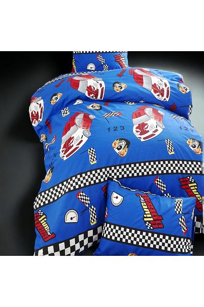 MAJESTE Rally Racing Car Patterned 2 Pillowcases / Cotton Ranforce Single Duvet Cover Set - 9238