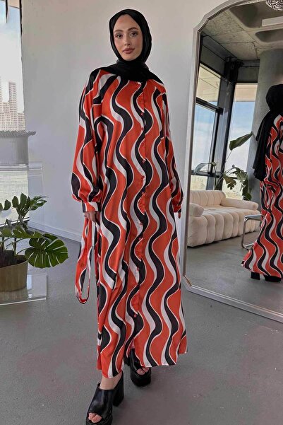 Hooopstore Φόρεμα με σπειροειδές σχέδιο - Πορτοκαλί