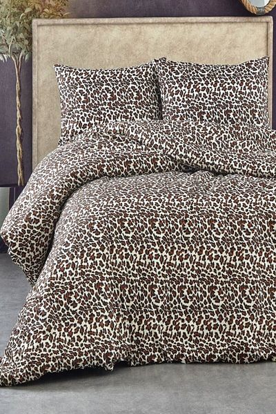 MAJESTE Leopard / Cotton Ranforce Does Not Want Iron Non-Wrinkle Single Duvet Cover Set - 8373t