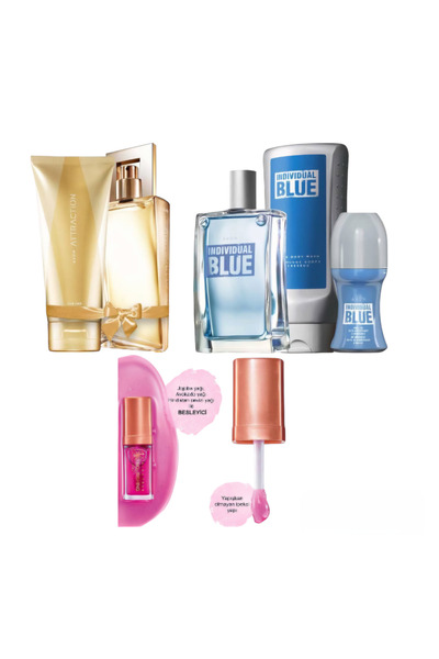 AVON ATTRACTION & INVIDUAL BLUE &DUDAK BAKIM YAĞI 6'LI PAKET 50 ml