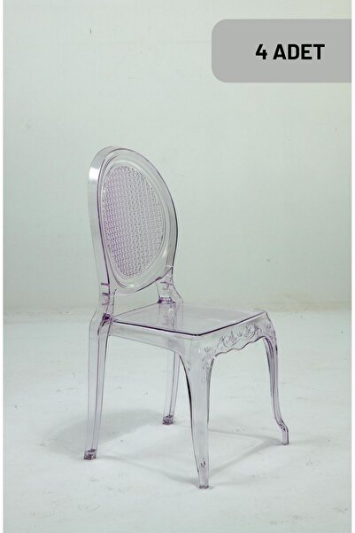 SANDALİE 4 Adet / Mutfak&Salon&Bahçe Otto Sandalye - Şeffaf