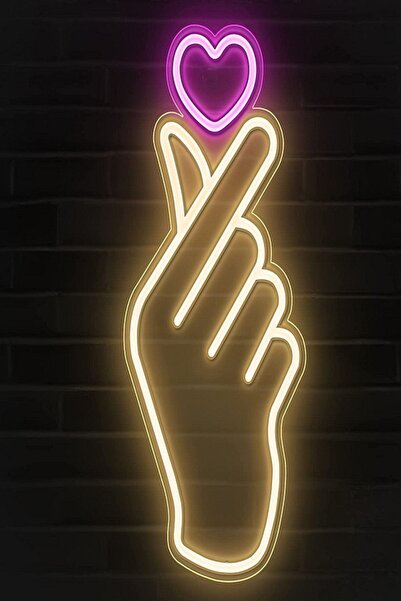 Extremmotif El Kalp Neon Led Tabela Aşk Işareti