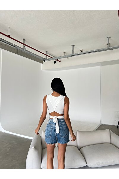 Friday Mood Crop top damă cravată la spate