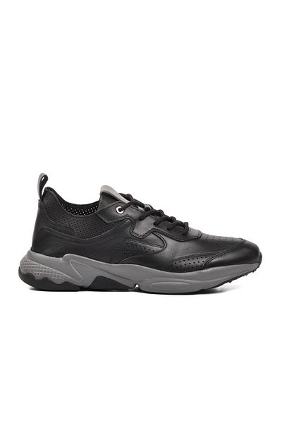 MARCOMEN 152-19736 Black-Smoked Men's Genuine Leather Casual Shoes