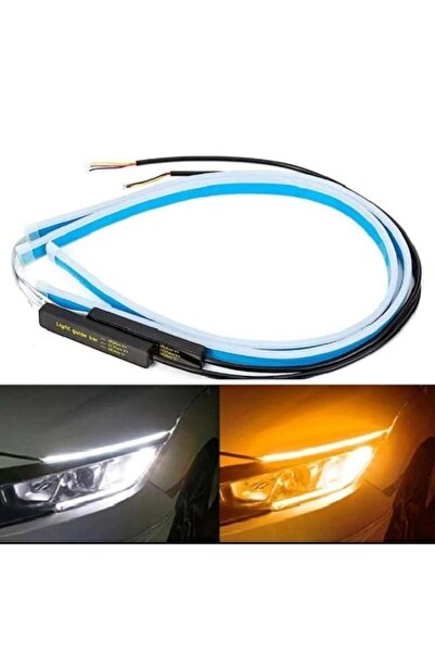 ÇAMKIRAN Kayar Led Far Kaşı Kayar Sinyal Özellikli Far Üstü 60cm + 60cm Kayar Led Animasyonlu