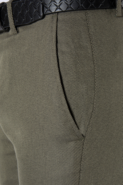 ADEGO Green Slim Fit Italian Cut Cotton Trousers