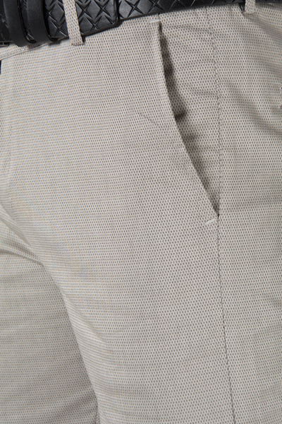 ADEGO Italian Cut Cream Slim Fit Cotton Trousers