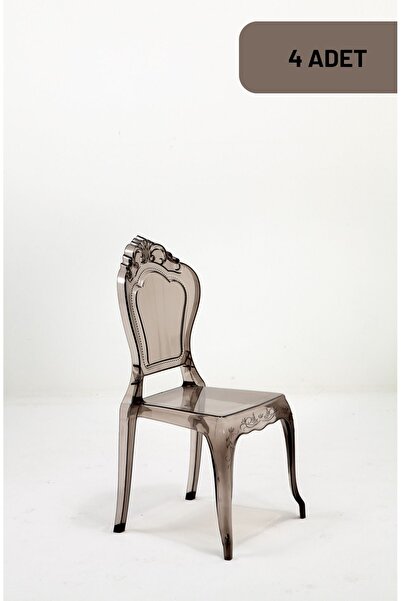 SANDALİE 4 Adet / Mutfak&Salon&Bahçe Milda Sandalye - Füme