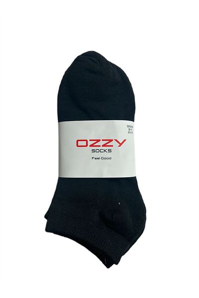 Ozzy Socks Economical 12 Pairs Black Cotton Women's Booties