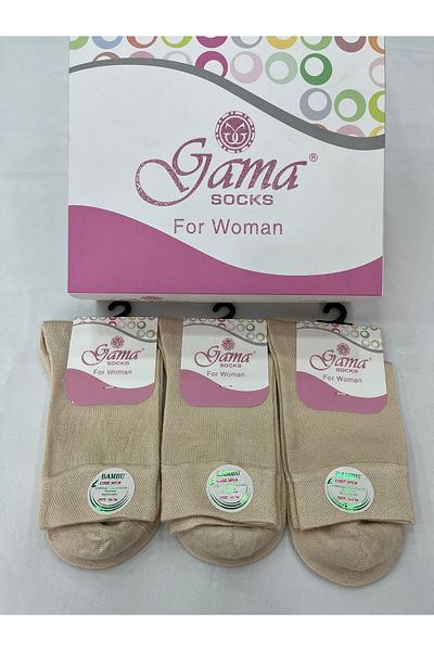Gama Çorap Γυναικεία πρίζα 3 τεμαχίων Bamboo Natural 100% Λεπτή καλοκαιρινή χωρίς νάιλον