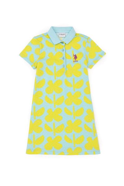 U.S. Polo Assn. Mint Colored Girl's Knitted Dress - ELIFSU BUTIKHOME