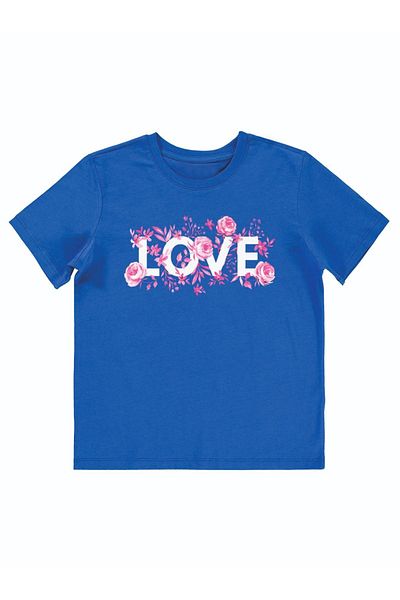 Cevval Fata - Tricou cu imprimeu cu trandafiri LOVE Written