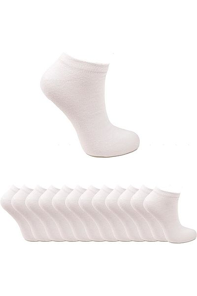 Ozzy Socks Οικονομικά 12 Ζεύγη Λευκά Βαμβακερά Γυναικεία Μποτάκια
