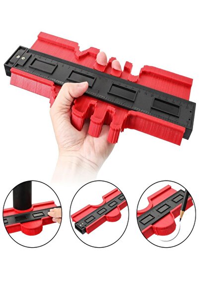 jehati Şablon Çıkarma Cetveli Şekil Alıcı Cetvel Şablon Şablon Ölçer 25 Cm En...