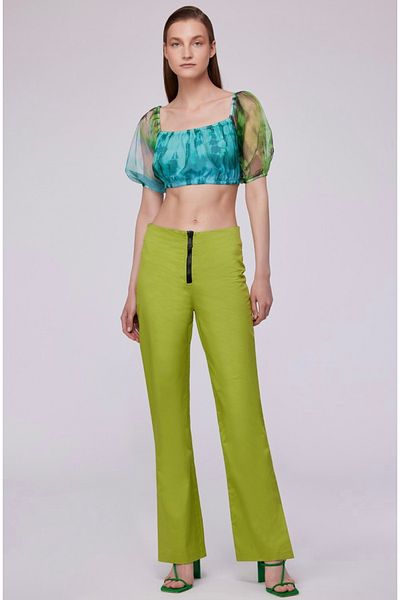 Berr-ın Zippered Trousers with Slit Detail