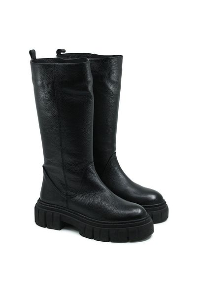 Gusse Women's Black Genuine Leather Boots