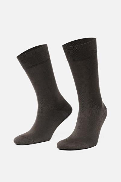 Mısırlı Men's Mercerized Single Summer Socks - Brown M 67002 K