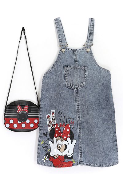 DobaKids Blue Girl's Gilet - 2-9 Years Old, Bag Combination and Printed Pocket Detail