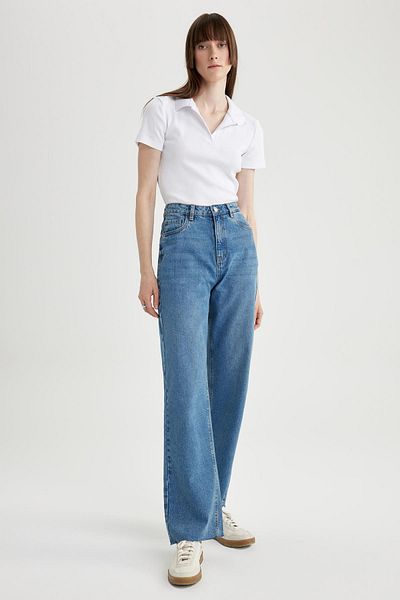 DeFacto 90's Wide Leg - Cut-Tip Jeans A5295ax23au 100% Cotton