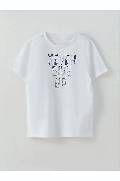 Cevval Tricou pentru copii cu imprimeu scris NEVER GIVE UP
