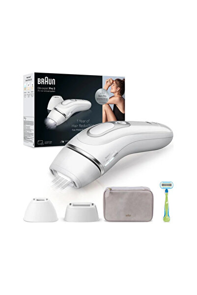 Braun IPL Silk Expert Pro 3, Evde Tüy Alma,Çanta,Venus Tıraş Makinesi,2 Başlık  Epilasyon Cihazı