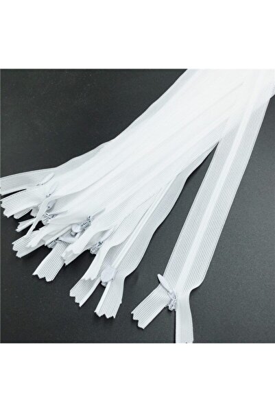 Kezban Tekstil سوستة مخفية بيضاء 50 سم 10 قطع