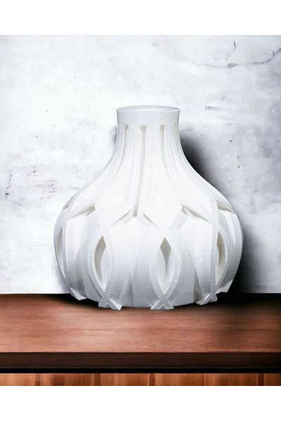 CESTOPİENO Λευκό βιοπλαστικό βάζο 16x16x15 cm