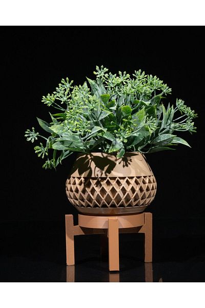 CESTOPİENO Βάζο με Καφέ Πόδι - 11x11x7 cm / Βιοπλαστικό