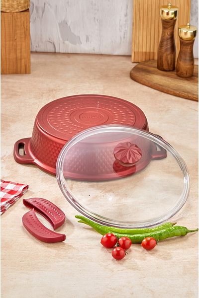 Cooker 30 Cm Crystal Series - Cast Iron Granite Silicone Flat Pot
