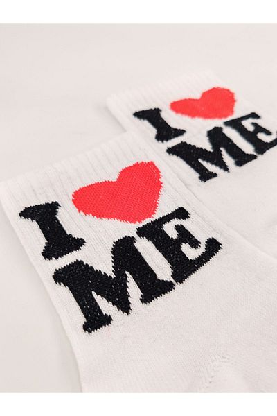 Shuttle Park Unisex Comics I Love Me Written College Κάλτσες