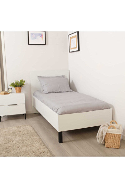 Adore Mobilya White Genç Odası Tek Kişilik Karyola-Beyaz 99x103x195 cm