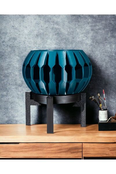 CESTOPİENO Βάζο με μπλε πόδια - 17x17x10 cm / Βιοπλαστικό