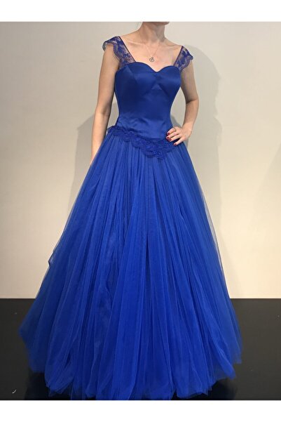VENÜS MODA by Pınar Saks Mavi Nişanlık 36-38 Beden 160 Boy Mavi Prenses Model...