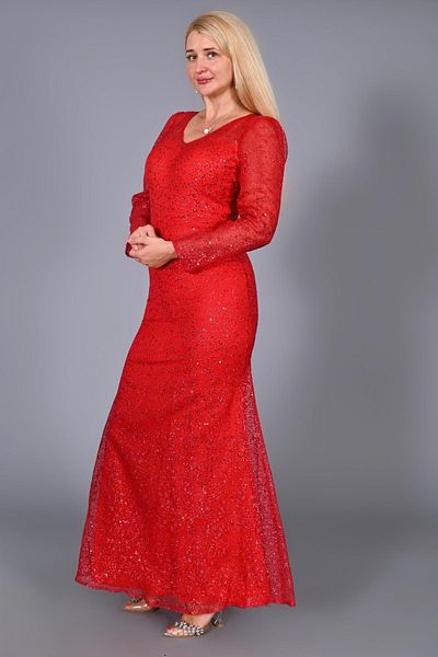 Laviana Glitter Sequin Print Pattern Fabric Dalya Organza Fish Evening Dress