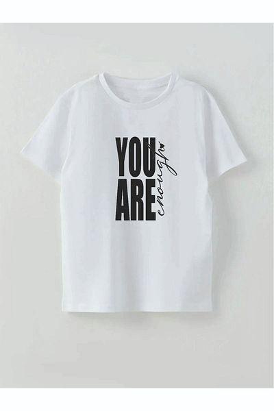Cevval Tricou pentru copii YOU ARE ENOUGH imprimat scris